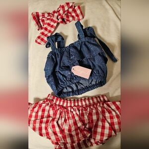 Baby girl 3 piece summer outfit